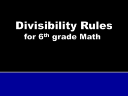 Divisibility Rules for 6th grade Math