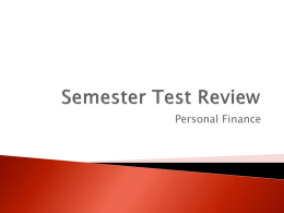Semester Test Review