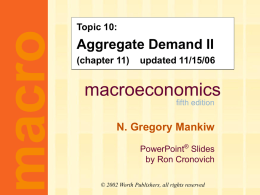 Mankiw 5/e Chapter 11: Aggregate Demand II