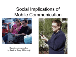 Social Implications of Mobile Communications