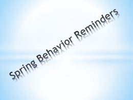 Spring Behavior Reminders - North Marion High School