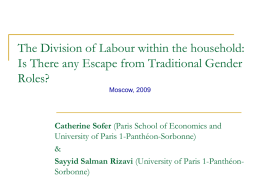 The Division of Labour within the Household: Is There any