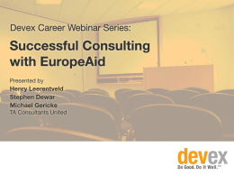 Doing EuropeAid contracts