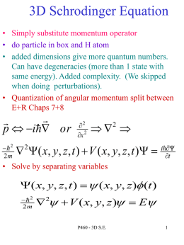 3D Schrodinger Equation