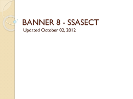 BANNER 8 - SSASECT - Carleton University