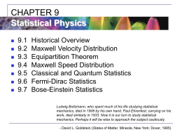 CHAPTER 9: Statistical Physics