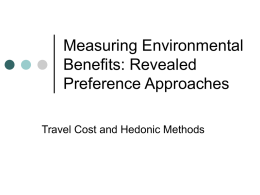 Measuring Environmental Benefits: Revealed Preference