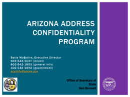 Arizona Address Confidentiality Program