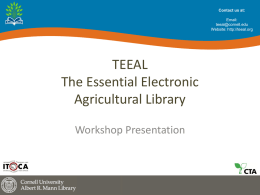 Teeal The Essential Electronic Agricultural Library