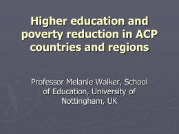 Higher education and poverty reduction in ACP countries