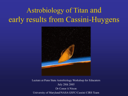 ESA Huygens Probe Descent to Titan: January 14th 2005