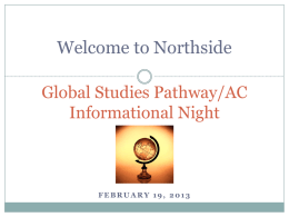Global Studies Pathway Update