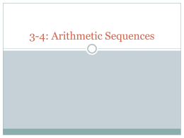 3-4: Arithmetic Sequences