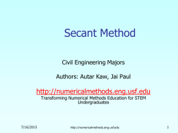 Secant Method Nonlinear Equations
