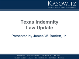 Texas Indemnity Law Update - Texas Lawyer | LawCatalog