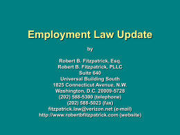 Employment Law Update by Robert B. Fitzpatrick, Esq.