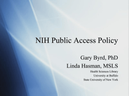 NIH Public Access Policy - University at Buffalo Libraries