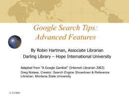 Google Search Tips - Hope International University