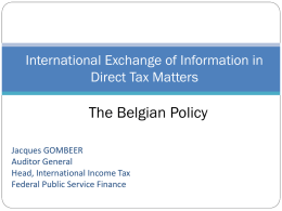 International Exchange of Information in Direct Tax