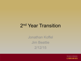 2nd Year Transition - University of Minnesota