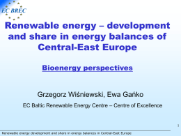 Renewable energy – development and share in energy