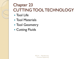 Chapter 23 CUTTING TOOL TECHNOLOGY