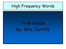 High Frequency Words - Santa Ana Unified School District