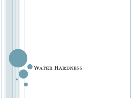Water Hardness - Cape Fear Community College