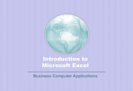 Introduction to Microsoft Excel
