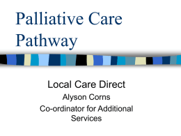 Palliative Care Pathway - Nursing Home Net: Welcome