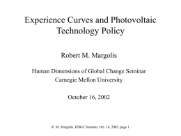 Leaning Curves and Photovoltaic Policy