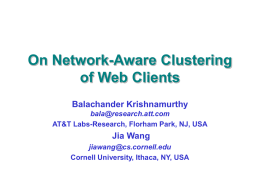 On network-Aware Clustering of Web Clients