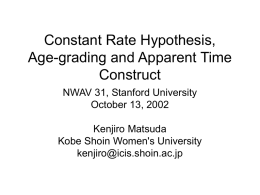 Constant Rate Hypothesis, age-grading, and apparent time