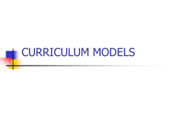 CURRICULUM MODELS - Itslife - Learning for Teaching