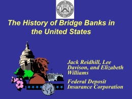 Deposit Insurance National Bank 1933-1935