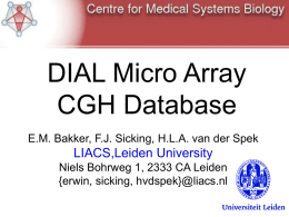 Micro Array CGH Databases - DIAL Project
