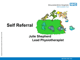 Self Referral - Department of Health, Social Services and
