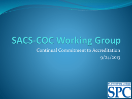 SACS-COC Working Group - St. Petersburg College