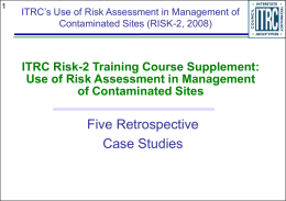 ITRC’s Internet Training on Risk Assessment - CLU-IN