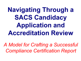 Navigating Through a SACS Accreditation Review