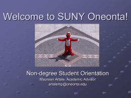 Welcome to SUNY Oneonta!