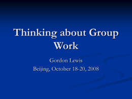 Thinking about Group Work