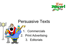 Persuasive Texts - Mr. Riley's Class