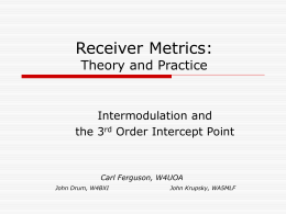 Intermodulation and the 3rd Order Intercept Point