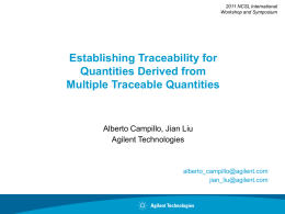 Establishing Traceability for Quantities Derived from