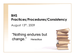 WJHS Practices/Procedures/Consistency