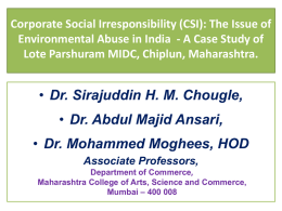 Corporate Social Irresponsibility (CSI): The Issue of