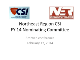 Northeast Region CSI Nominating Committee