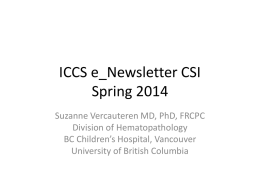 ICCS e_Newsletter CSI Spring 2014