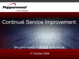 Continual Service Improvement